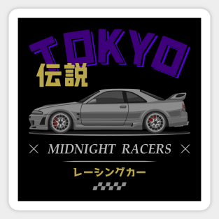 Midnight Racer Silver Skyline R33 GTR JDM Sticker